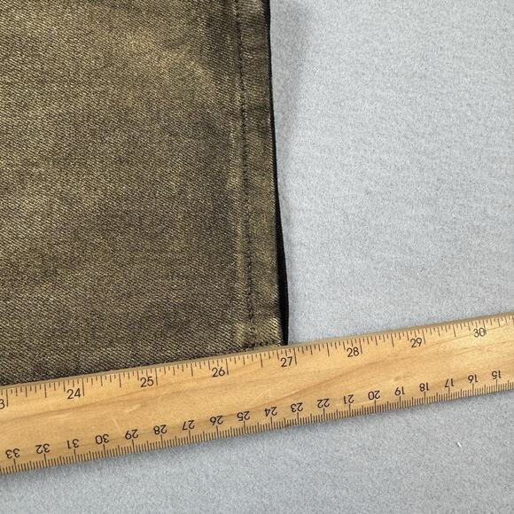 Ralph Lauren Gold Metallic High Rise Skinny Ankle Jeans Women’s 18 Super Stretch - Picture 14 of 16